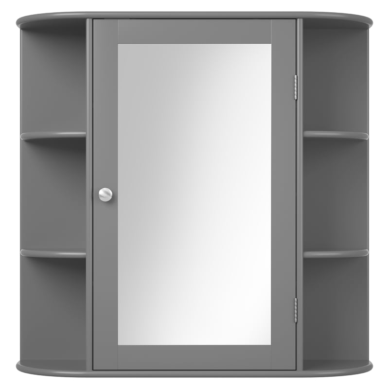 Mount Wall Surface Bathroom Storage Cabinet Mirror Gray