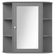 Mount Wall Surface Bathroom Storage Cabinet Mirror Gray
