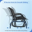 Patio Swing Glider Bench Loveseat Rocking Chair Black