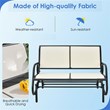 Patio Swing Glider Bench Loveseat Rocking Chair Beige