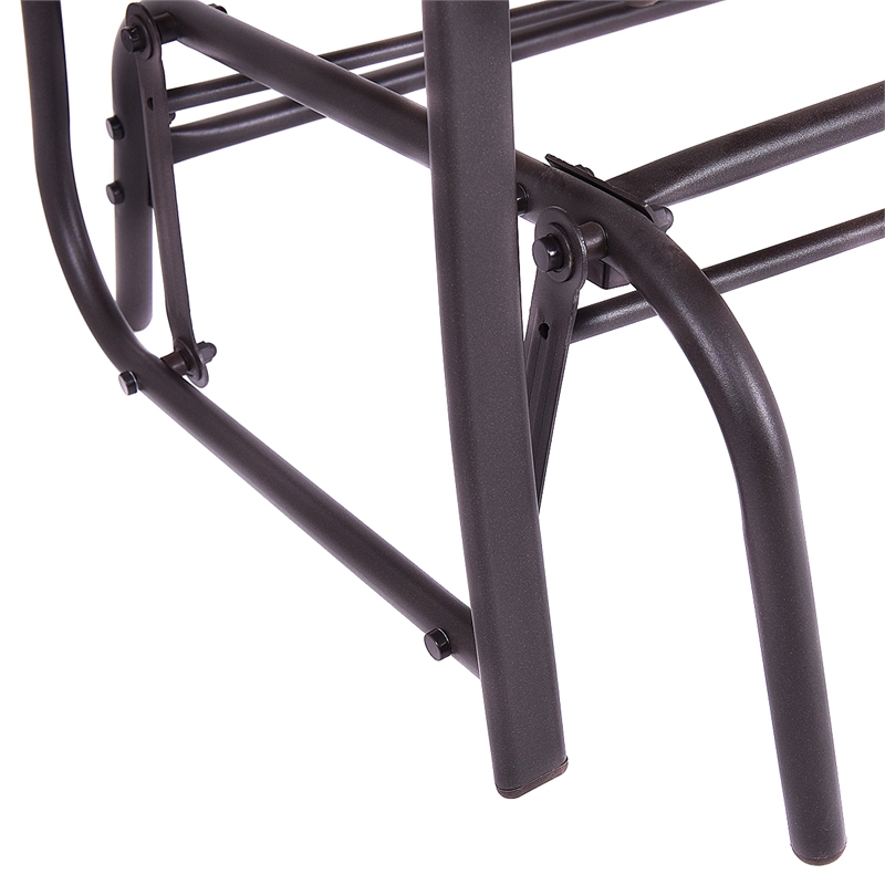 Patio Glider Rocking Bench Double 2 Person Chair Brown