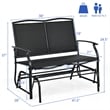 Patio Glider Rocking Bench Double 2 Person Chair Black