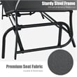 Patio Glider Rocking Bench Double 2 Person Chair Black