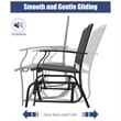Patio Glider Rocking Bench Double 2 Person Chair Black