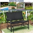 Patio Glider Rocking Bench Double 2 Person Chair Black