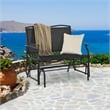 Patio Glider Rocking Bench Double 2 Person Chair Black