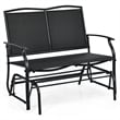 Patio Glider Rocking Bench Double 2 Person Chair Black