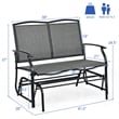 Patio Glider Rocking Bench Double 2 Person Chair Gray