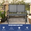 Patio Glider Rocking Bench Double 2 Person Chair Gray