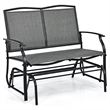 Patio Glider Rocking Bench Double 2 Person Chair Gray