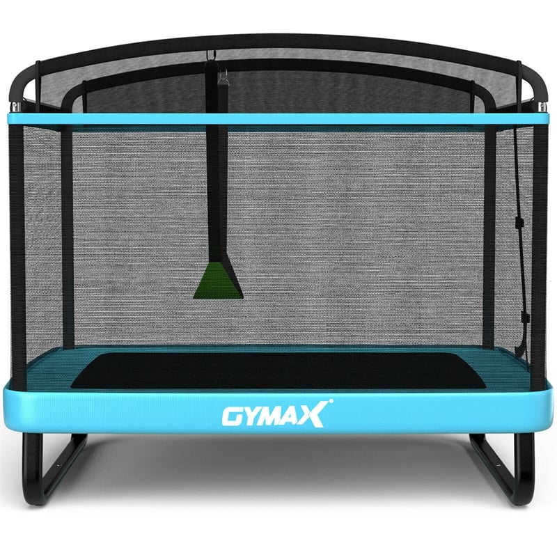 6FT Kids Recreational Trampoline W/W/Swing Safety Enclosure Blue