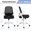 Mesh Office Chair Adjustable Rolling Computer Chair White
