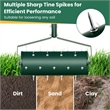18 inch Manual Lawn Aerator Heavy Duty Rolling Grass Green