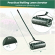 18 inch Manual Lawn Aerator Heavy Duty Rolling Grass Green