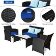 8PCS Patio Rattan Furniture Conversation Set Garden Navy