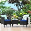 Outdoor 3 PCS Rattan Wicker Furniture Sets Navy