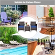 Outdoor 3 PCS Rattan Wicker Furniture Sets Navy