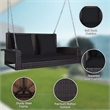 2 Person Patio Rattan Hanging Porch Swing Bench Chair Black