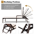 Patio Rattan Lounge Chair Chaise Back Adjustable Brown