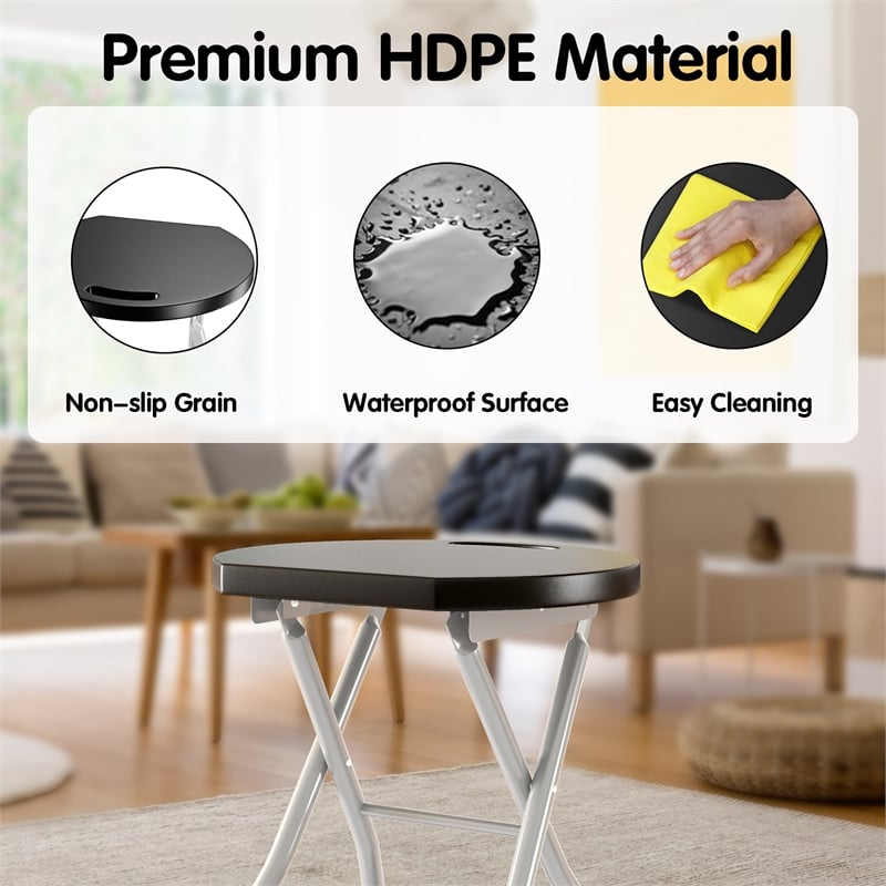 4 PCS Portable Sturdy Folding Stools Lightweight Fishing Stool Black
