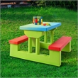 4 Seat Kids Picnic Table w/Umbrella Folding Children Bench Multicolor