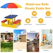Picnic Table Set withRemovable Umbrella Garden Patio Multicolor