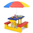 Picnic Table Set withRemovable Umbrella Garden Patio Multicolor