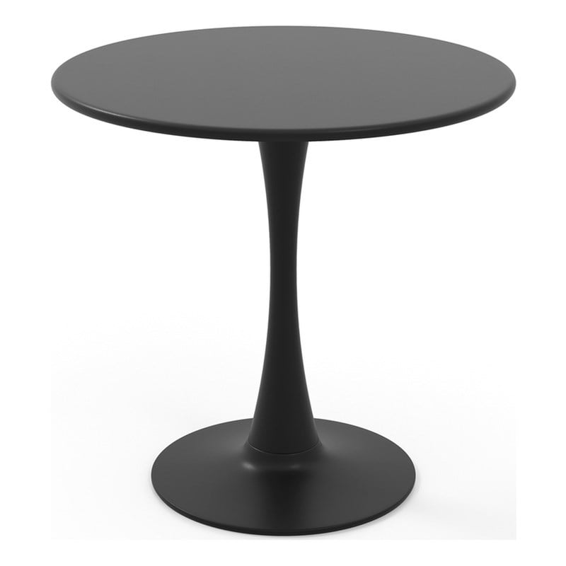 31.5 inch Round Dining Table PP Ring Modern Bistro Table Black