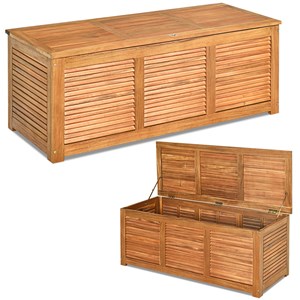47 Gallon Deck Storage Acacia Wood Organization Toys Cushions Tools Natural