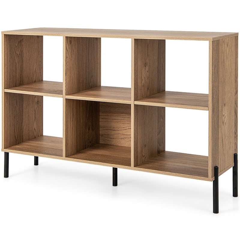 6 Cube Storage Shelf Organizer Bookcase Square Cubby Cabinet Bedroom Natural