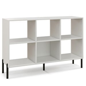 6 cube storage shelf organizer bedroom bookcase square cubby cabinet  white