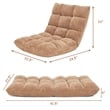 Adjustable 14 Position Floor Chair Folding Lazy Gaming Sofa Chair Cushioned Tan