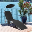 Foldable Sun Shading Lounge Chair Adjustable Beach Recliner Black