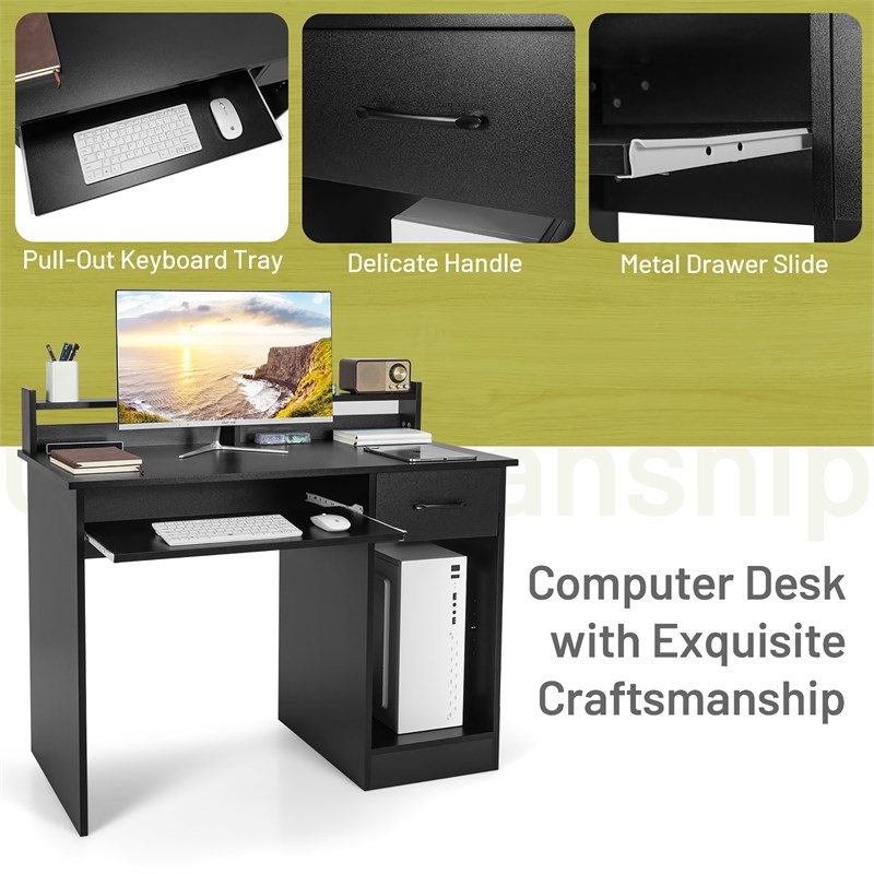 22 inch Wide Computer Desk Writing Study Laptop Table Black