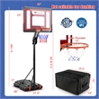Portable Basketball Hoop System Adjustable w/Weight Bag Black
