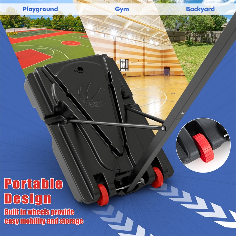 Portable Basketball Hoop System Adjustable w/Weight Bag Black