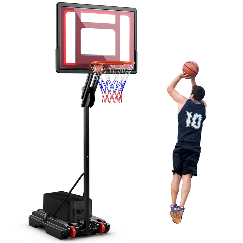 Portable Basketball Hoop System Adjustable w/Weight Bag Black