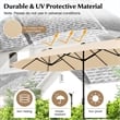 13FT Double sided Patio Umbrella w/Crank Handle Umbrella Base Beige
