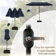 13FT Double sided Patio Umbrella w/Crank Handle Umbrella Base Navy
