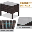 3PCS Outdoor Rattan Conversation Set Patio Garden Sofa Brown