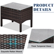 3PCS Outdoor Rattan Conversation Set Patio Garden Sofa Navy
