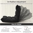Adjustable 14 Position Floor Chair Folding Lazy Gaming Sofa Cushioned Black