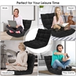 Adjustable 14 Position Floor Chair Folding Lazy Gaming Sofa Cushioned Black