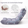 Adjustable 14 Position Floor Chair Folding Lazy Gaming Sofa Cushioned Gray