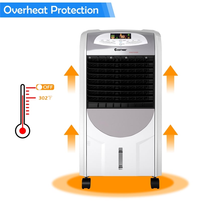 Portable Air Cooler Fan and Heater Humidifier w/Washable Filter White