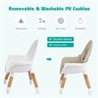 Baby High Chair Infant Wooden Convertible Chair 5 Point Seat Belt Khaki
