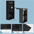 Computer Desk Writing  Workstation Office 6 Tier Storage Shelves Black