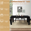 63 inch Dining Table Rectangular Modern Kitchen For 6 People Home