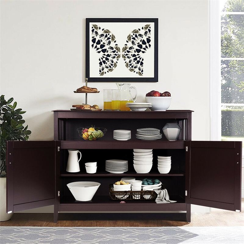 Modern Kitchen Storage Cabinet Buffet Server Table Sideboard Brown