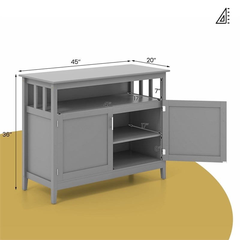 Modern Kitchen Storage Cabinet Buffet Server Table Sideboard Gray
